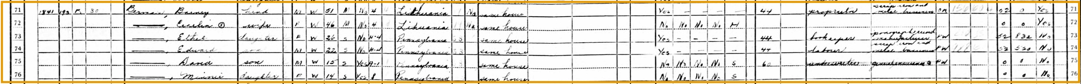 Household rows, 1940 Philadelphia, sheet 10-B