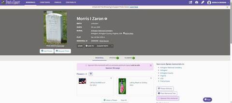 Original: findagrave morris zaron 34484490